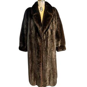 R. Santa Furs Dark Brown Fur Coat, Large
